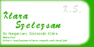 klara szelezsan business card